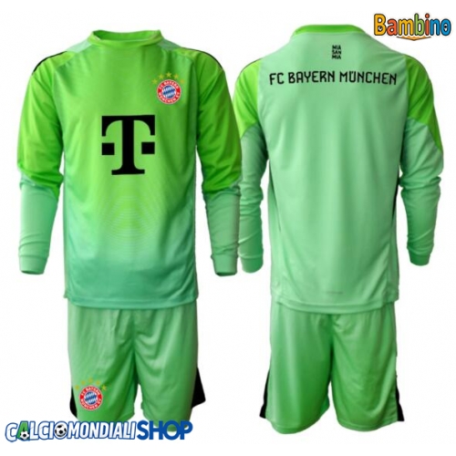 Maglie da calcio Bayern Munich Portiere Prima Maglia Bambino 2025-26 Manica Lunga + Pantaloni corti)